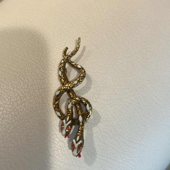 ART snake entwined brooch vintage - Picture 6 of 7